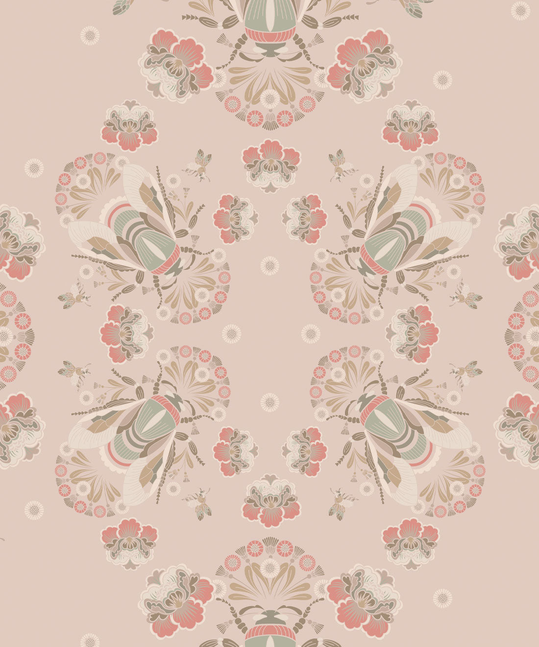 Bees Lace Wallpaper • Petal • Swatch