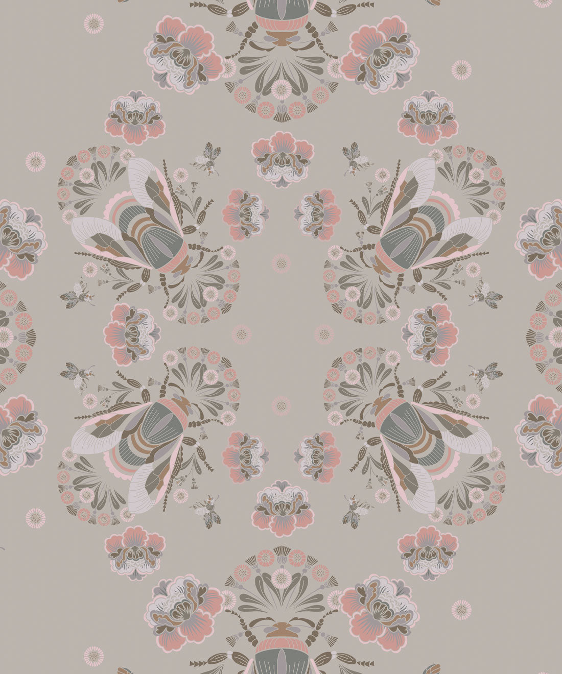 Bees Lace Wallpaper • Seashell • Swatch