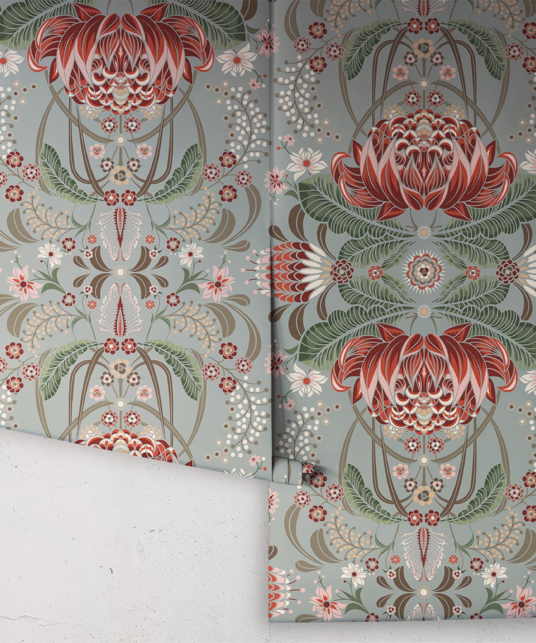 Bush Beauty Wallpaper • Duck Egg • Rolls