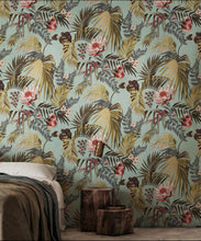 Load image into Gallery viewer, Majestic Palm Wallpaper • Mint • Insitu