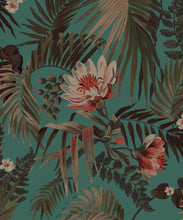 Load image into Gallery viewer, Majestic Palm Wallpaper • Teal • Swatch