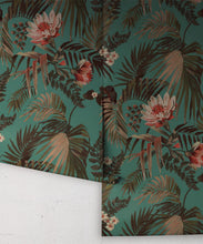 Load image into Gallery viewer, Majestic Palm Wallpaper • Teal • Rolls