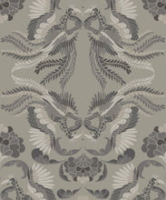 Load image into Gallery viewer, Prancing Peacocks Wallpaper • Dark Cloud • Swatch