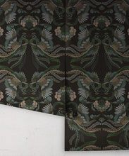 Load image into Gallery viewer, Prancing Peacocks Wallpaper • Midnight • Rolls