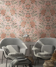 Load image into Gallery viewer, Waratah Wonderland Wallpaper • Pink • Insitu