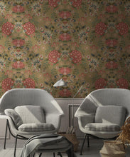 Load image into Gallery viewer, Waratah Wonderland Wallpaper • Marigold • Insitu