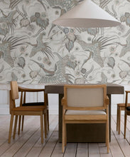 Load image into Gallery viewer, Bird Paradise Wallpaper - Colorway: Dove - Insitu