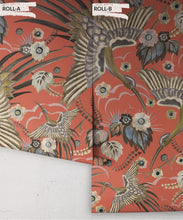 Load image into Gallery viewer, Bird Paradise Wallpaper - Colorway: Tangerine - Rolls