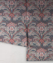 Load image into Gallery viewer, Morning Flowers Wallpaper - Colorway: Dusty Blue - Roll