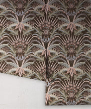 Load image into Gallery viewer, Morning Flowers Wallpaper - Colorway: Espresso - Roll