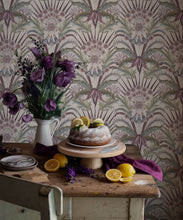 Load image into Gallery viewer, Morning Flowers Wallpaper - Colorway: Lavender - Insitu