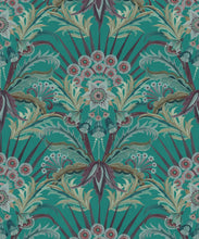 Load image into Gallery viewer, Morning Flowers Wallpaper - Colorway: Rainforest - Swatch