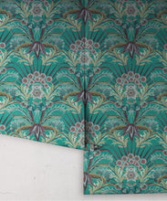 Load image into Gallery viewer, Morning Flowers Wallpaper - Colorway: Rainforest - Roll