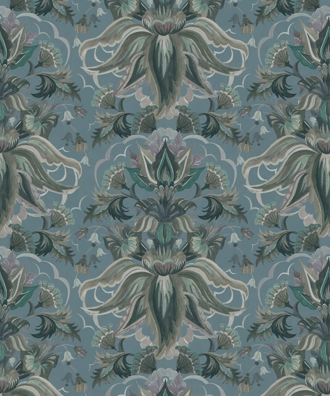 Sunset Lilies Wallpaper - House of Heras - Gardens of Andalucia - Lookbook - Colorway: Mineral - Swatch