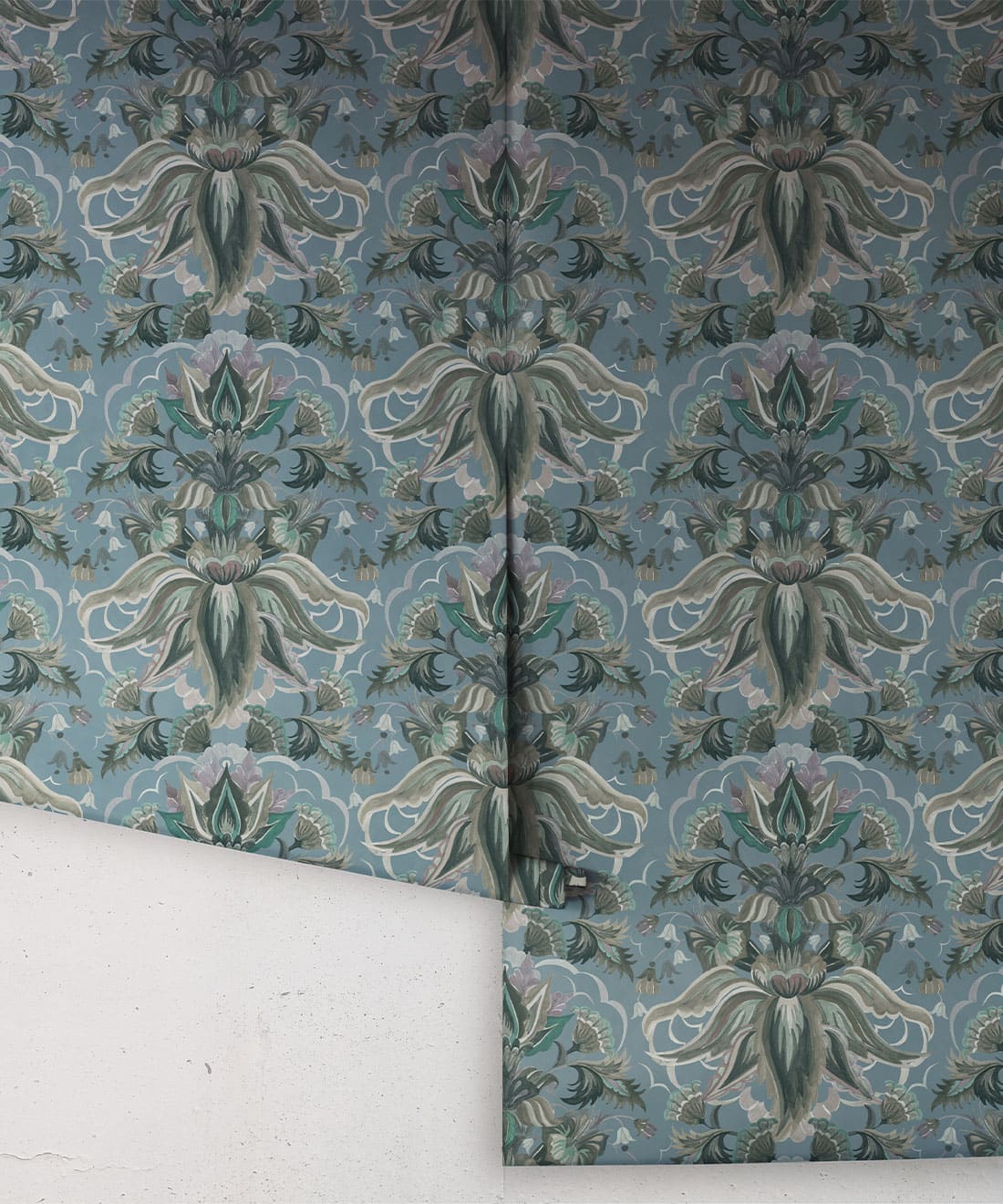 Sunset Lilies Wallpaper - House of Heras - Gardens of Andalucia - Lookbook - Colorway: Mineral - Roll