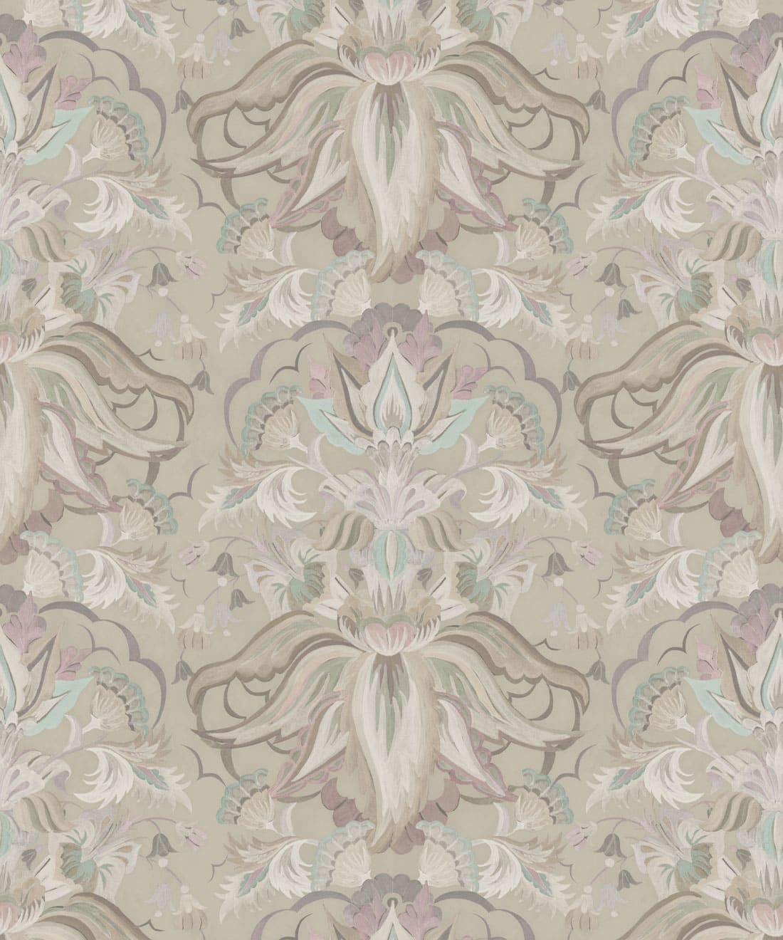 Sunset Lilies Wallpaper - House of Heras - Gardens of Andalucia - Lookbook - Colorway: Sand - Swatch