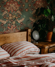 Load image into Gallery viewer, Hummingbird Garden Wallpaper - Colorway: Teal - Insitu