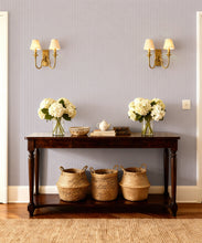 Load image into Gallery viewer, Ticking Stripe (Future Traditions) Wallpaper - Colourway: Heatherfield - Insitu