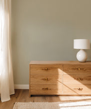Load image into Gallery viewer, Ticking Stripe (Future Traditions) Wallpaper - Colourway: Heritage Grove - Insitu