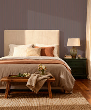 Load image into Gallery viewer, Ticking Stripe (Future Traditions) Wallpaper - Colourway: Ironstone Clay - Insitu