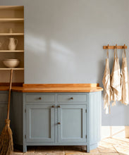 Load image into Gallery viewer, Ticking Stripe (Heritage Hall) Wallpaper - Colourway: Provencal Blue - Insitu