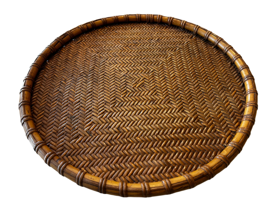 Round Rattan Tray