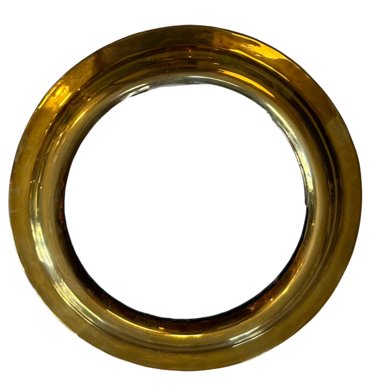 Vintage round brass mirror