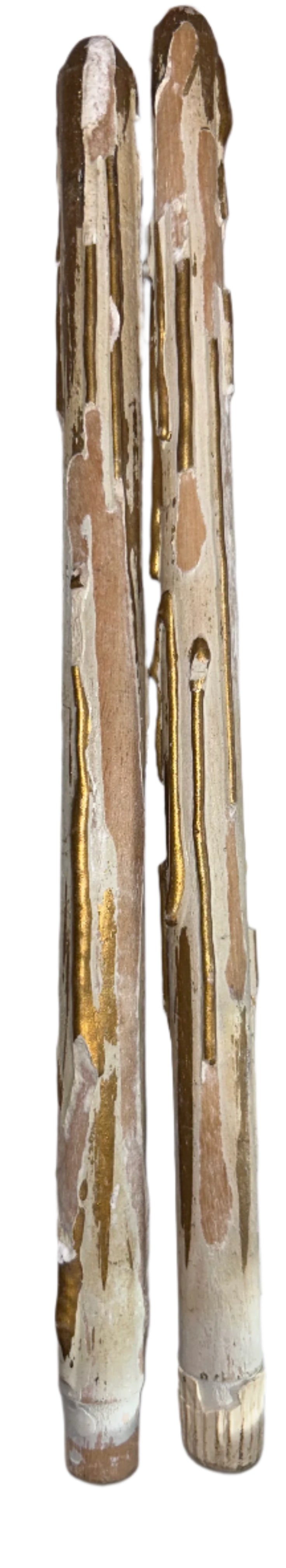pair of wooden tapers