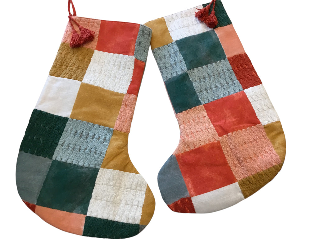 pair quilted christmas stockings