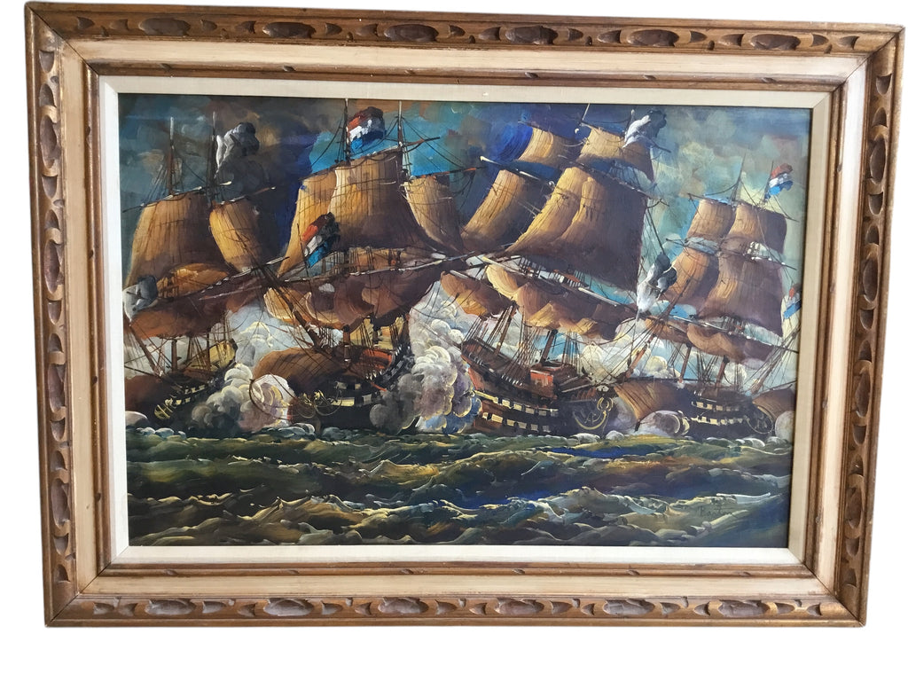 LUXEMBOURG WARSHIPS, FRAMED ART