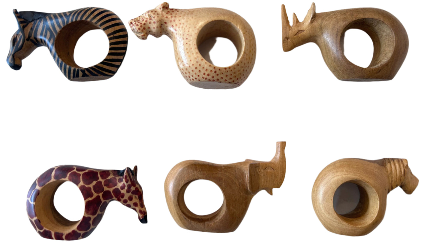 safari animal napkin rings
