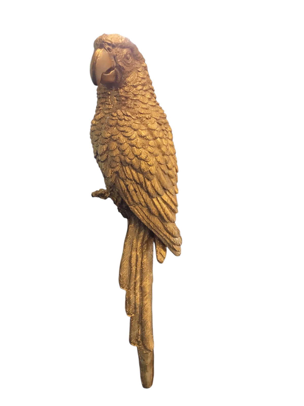 floor lamp with brass parrot and string shade