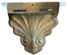 Load image into Gallery viewer, pair brass and wood art decor style wall shelf