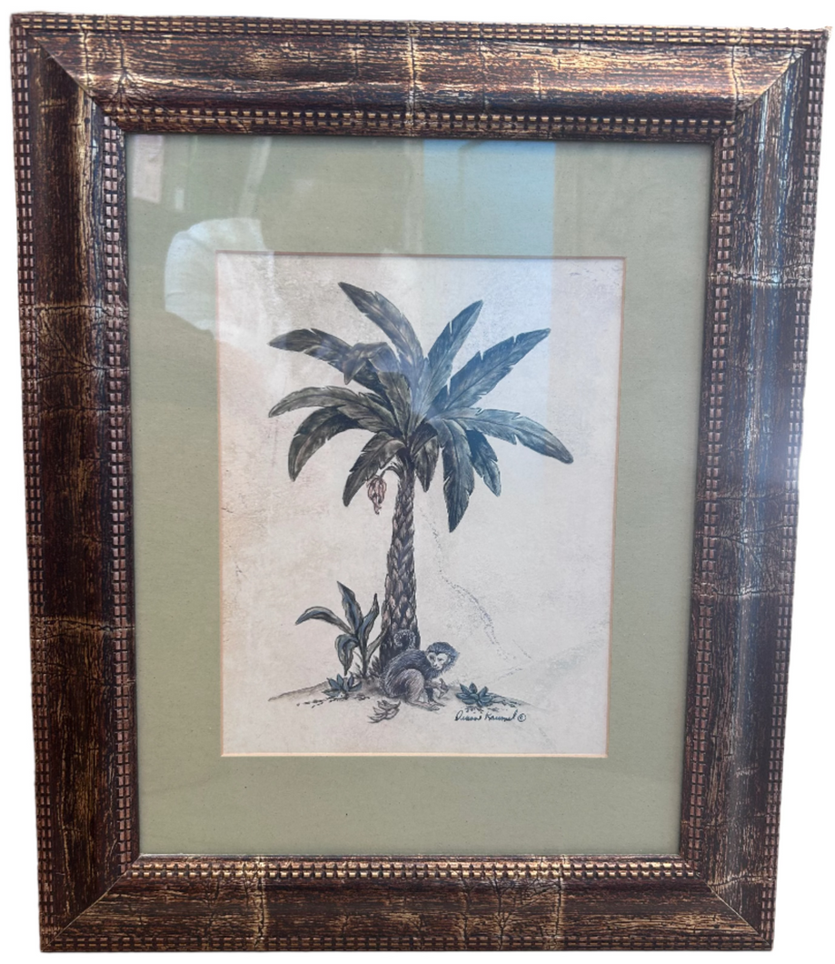 framed monkey print