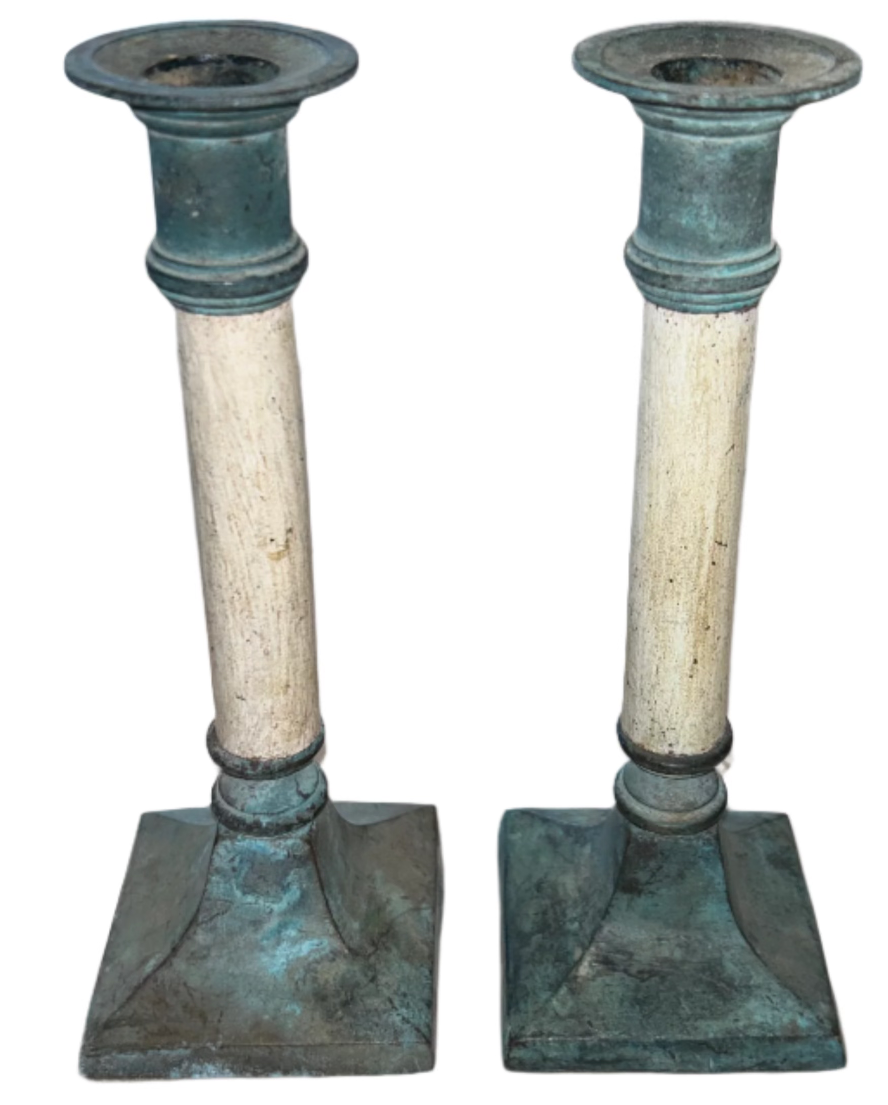 pair antique taper holders