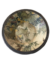 DECOUPAGE BOWL WITH RATTAN WEAVE