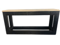vintage rattan console with stone top