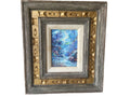 framed original art tropical scenery in blues