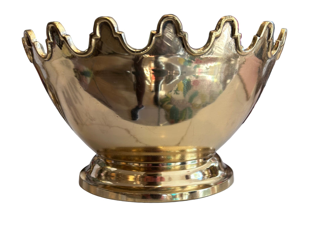 vintage brass crown bowl