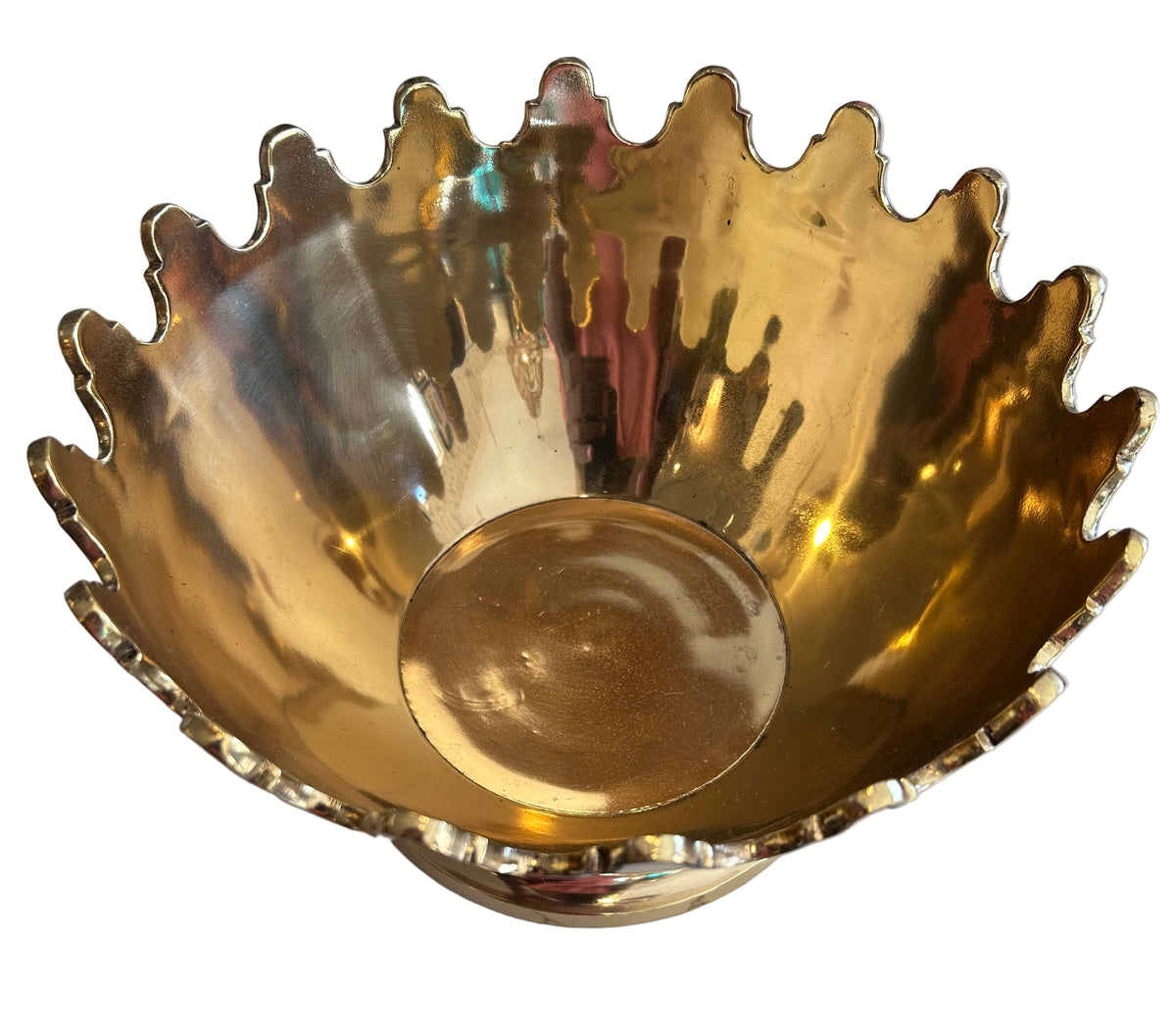 vintage brass crown bowl