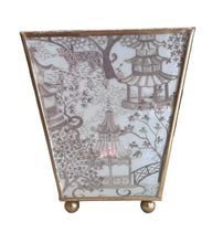 Load image into Gallery viewer, Garden party enameled square cachepot planter