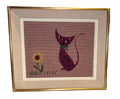 Embroidered cat artwork