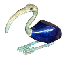 Load image into Gallery viewer, Vintage Egyptian-Style Ibis Figurine l Bluestone and aged metal Thoth sculpture