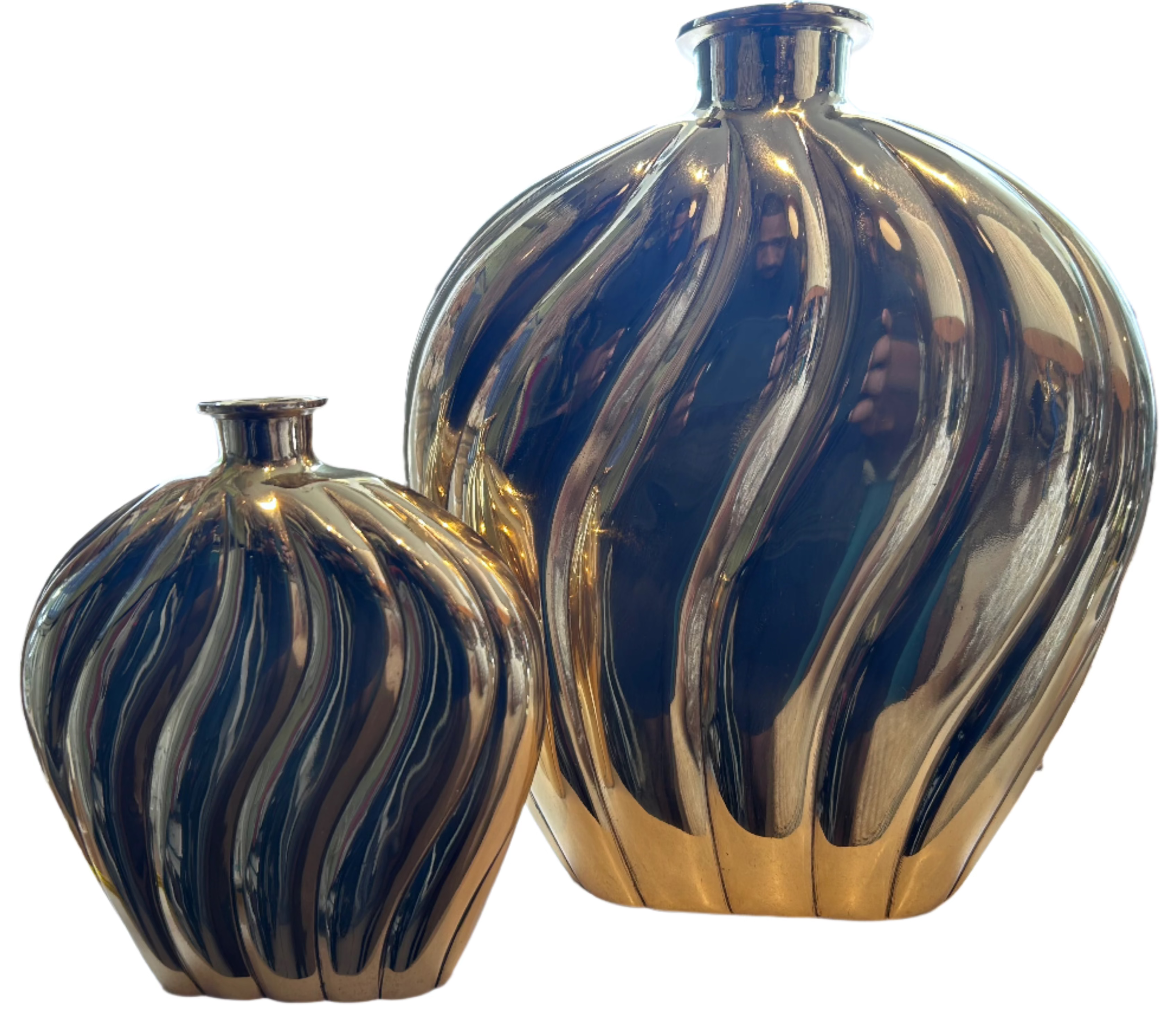 pair of brass vases