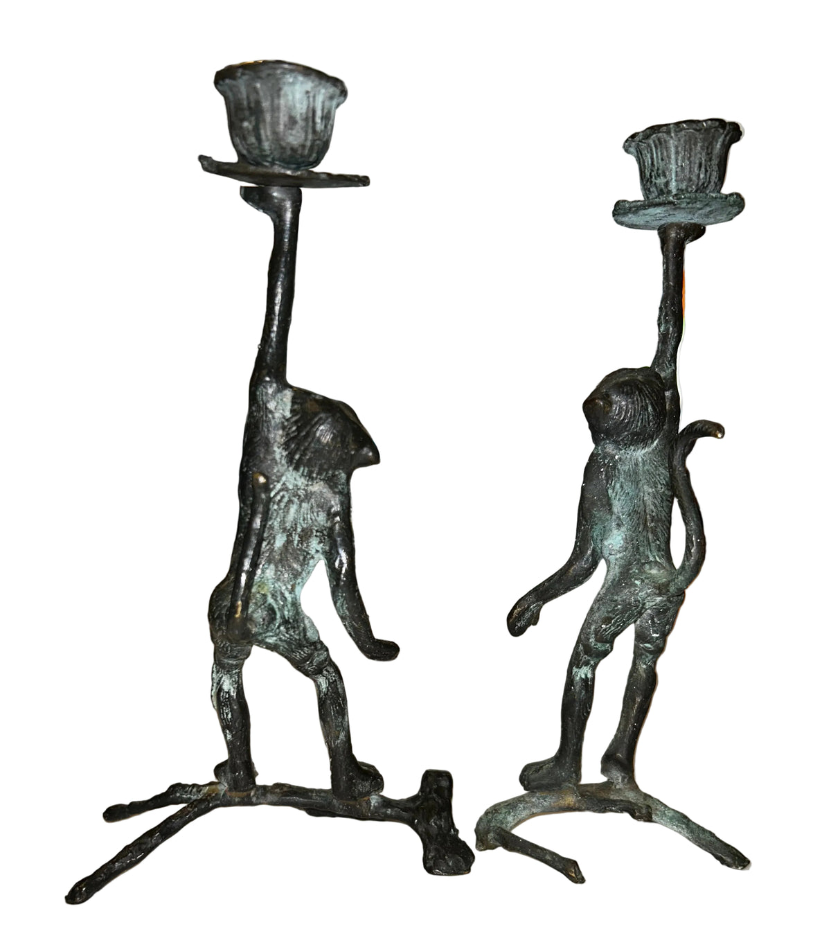 pair of monkey taper holders