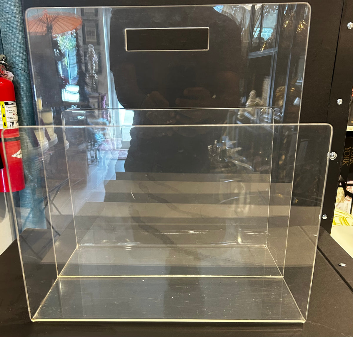 lucite magazine holder