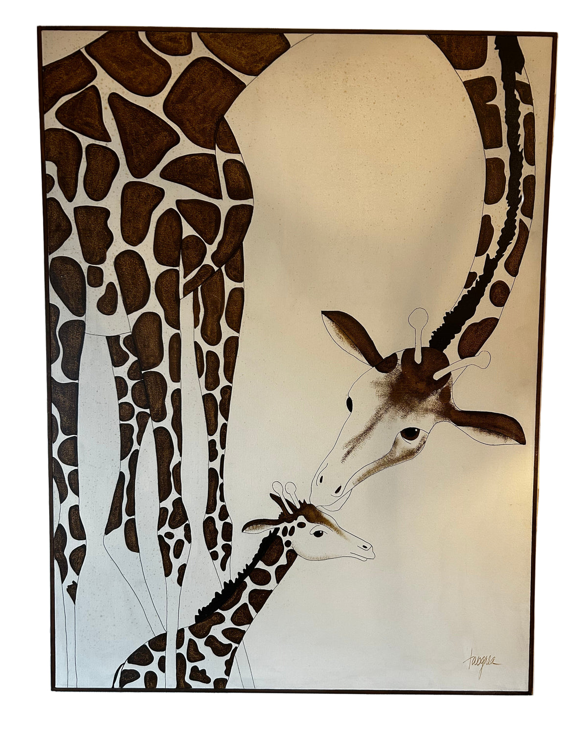 mid-century giraffe art