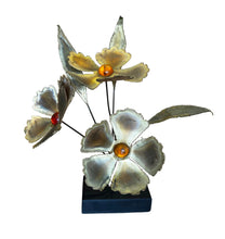 Load image into Gallery viewer, vintage metal flower sculpture