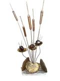 vintage metal lily sculpture