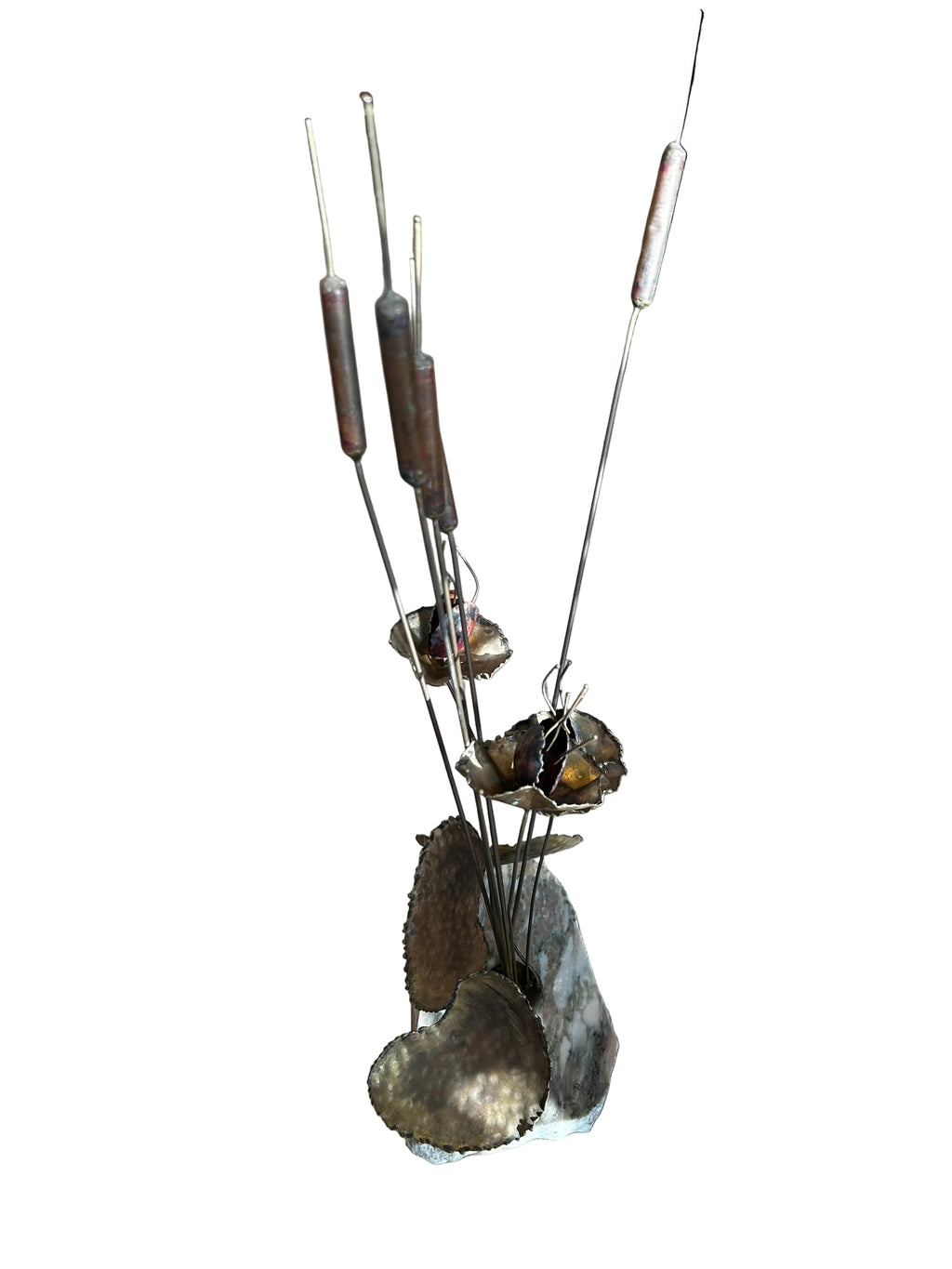 vintage metal lily sculpture
